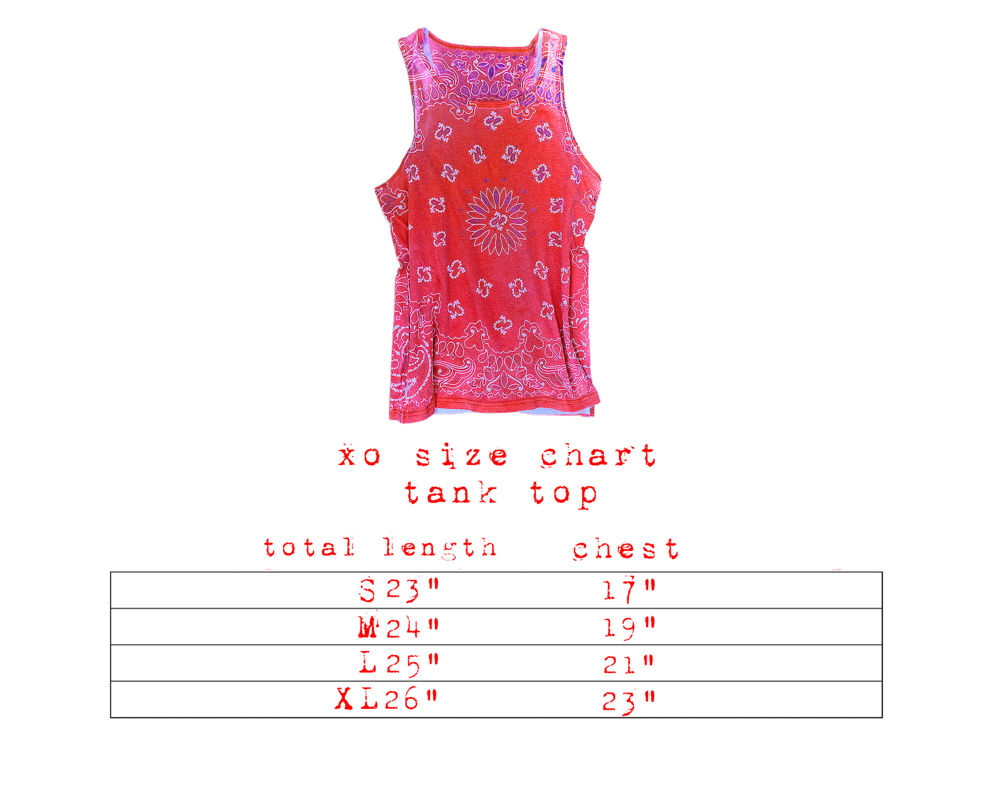 xo red bandana tank